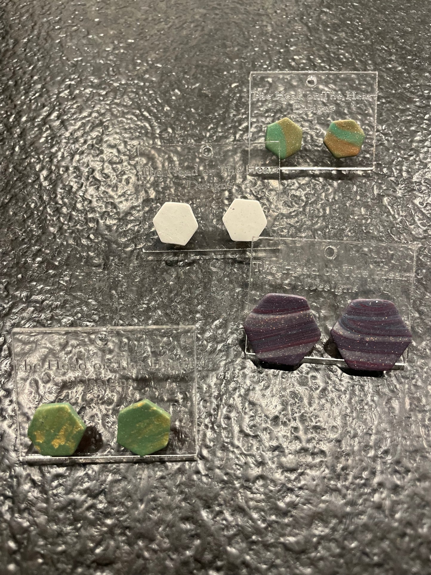 Blue Sparkle Hexies - Large