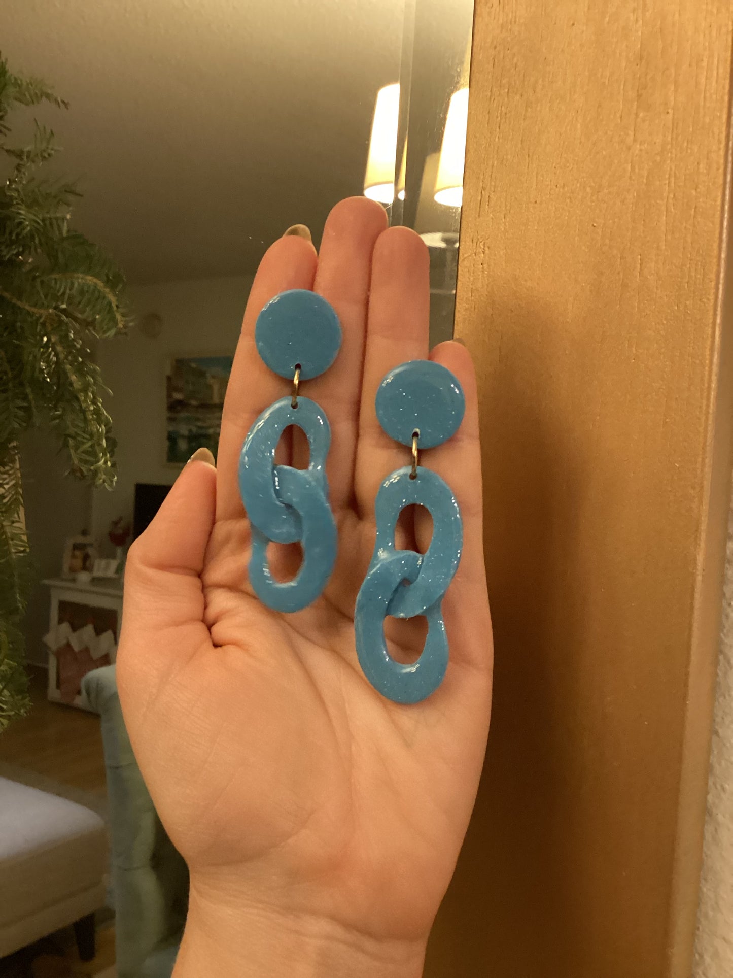 Light Blue Sparkle Hoops