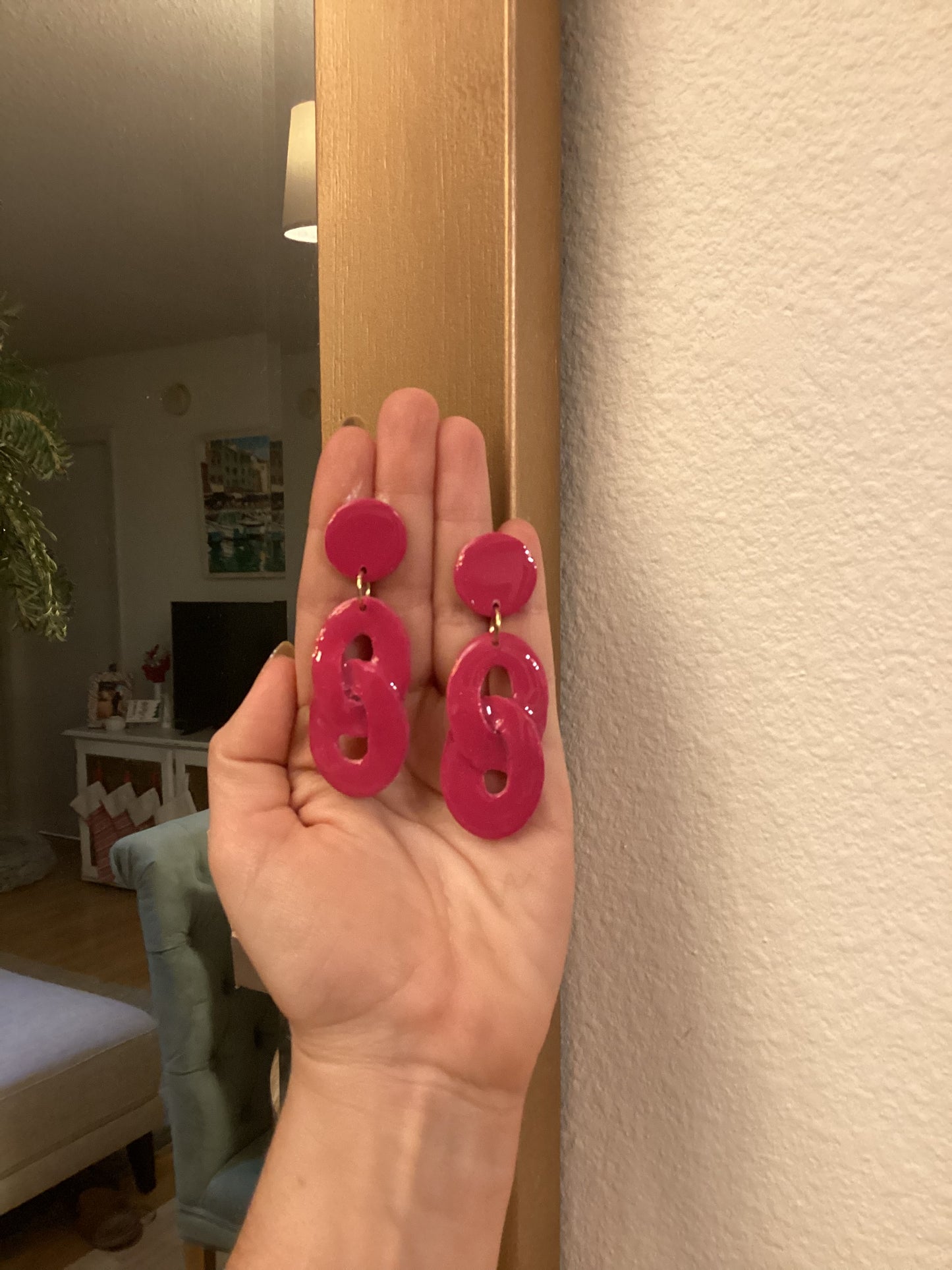 Pink Sparkle Hoops