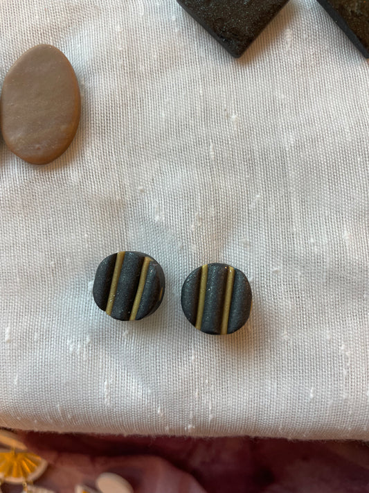 Black and Gold Studs - Small