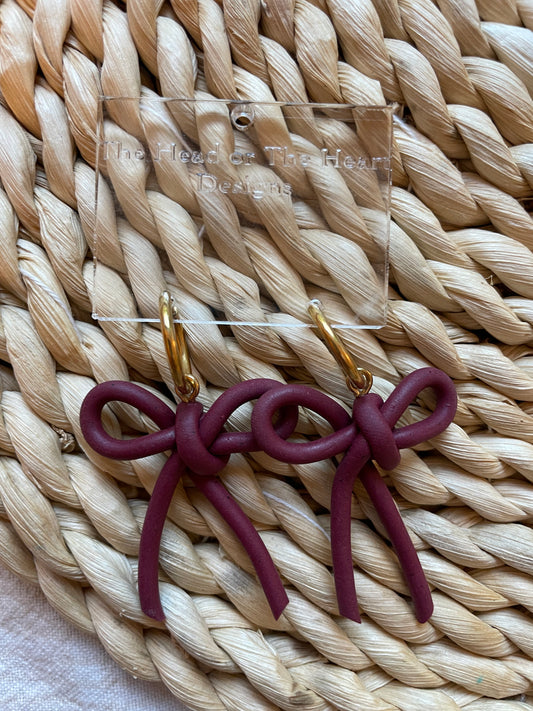 Noodle Bows - Burgundy