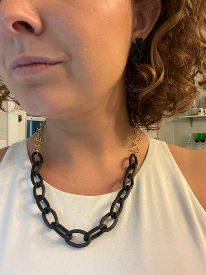 Onyx Chainlink Necklace