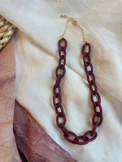 Burgundy Chainlink Necklace