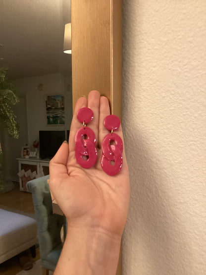 Pink Sparkle Hoops