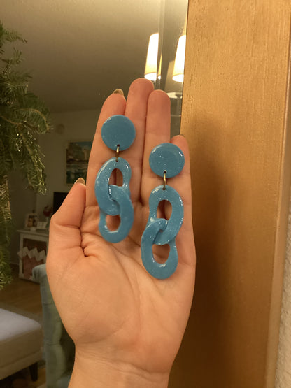 Light Blue Sparkle Hoops