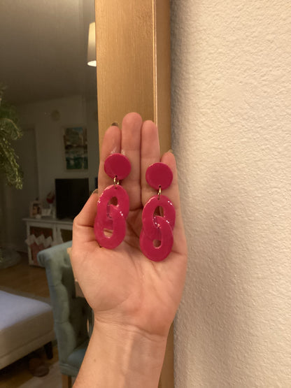 Pink Sparkle Hoops