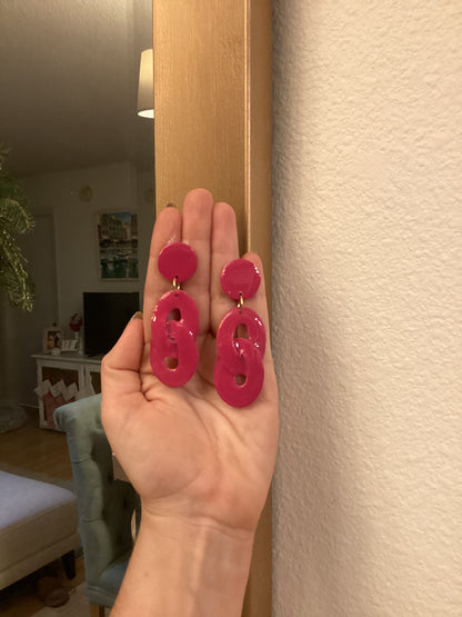 Pink Sparkle Hoops