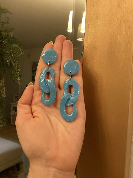 Light Blue Sparkle Hoops