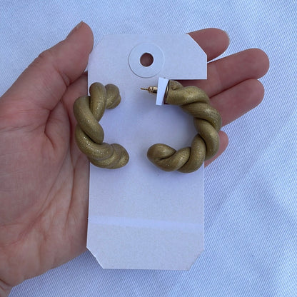 Golden Cloud Hoops Large